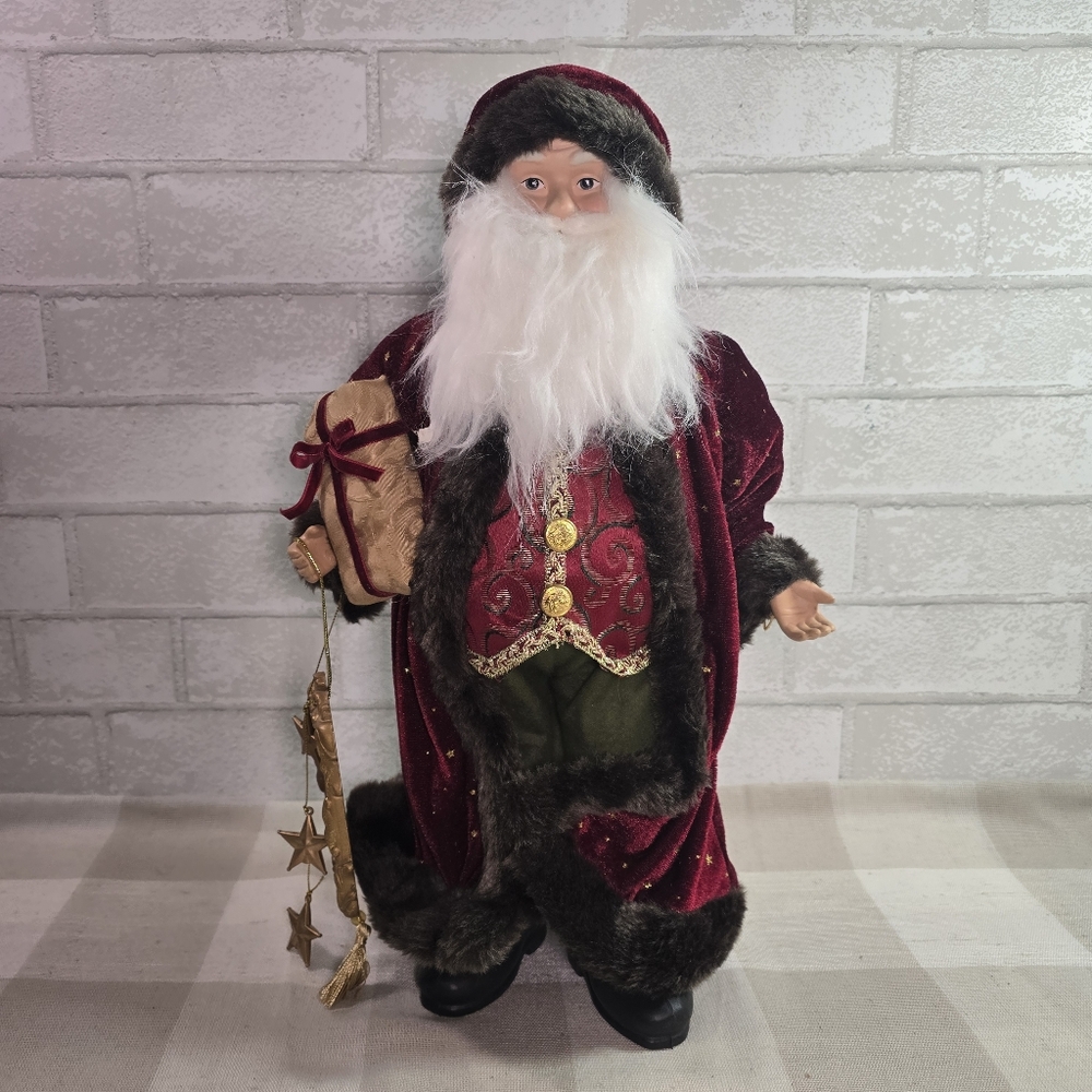 Regal Standing Santa Claus Figure Traditional Christmas Decor Large 18” Tall